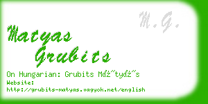 matyas grubits business card